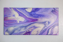 Load image into Gallery viewer, Metallic purple and gold pour painting
