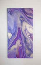 Load image into Gallery viewer, Metallic purple and gold pour painting
