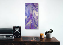 Load image into Gallery viewer, Metallic purple and gold pour painting

