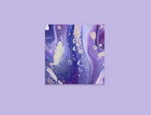 Load image into Gallery viewer, Outer space themed purple abstract pour painting
